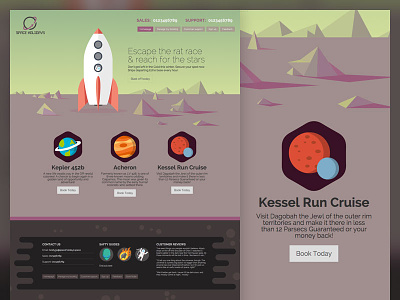 Space Holidays css design html website