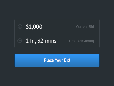 Auction Rebound [Freebie] auction bid button dark download free freebie icon interface ui ux