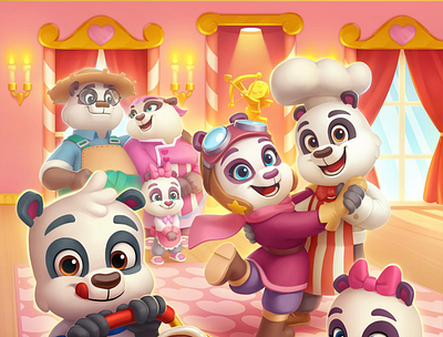 2D casual art "Panda Chef" for Cookie Jam by Jam City 2d game art gaming illustration mobile game photoshop