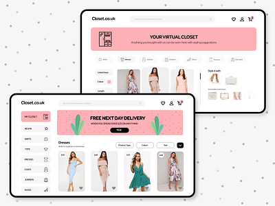 Fashion Web App | Closet.co.uk adobe app clothes design ecommerce fashion peach product design ux website website concept