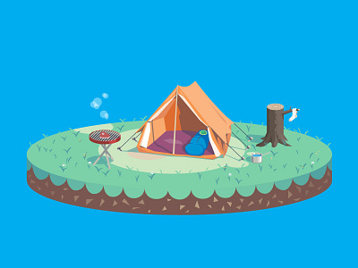 Tent and barbecue