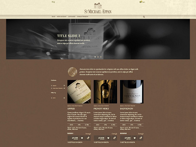 St. Michael Winery design developement e commerce responsive ui wip woocommerce