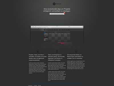 Landing Page for Pensum App landingpage pensum showyouroldwork