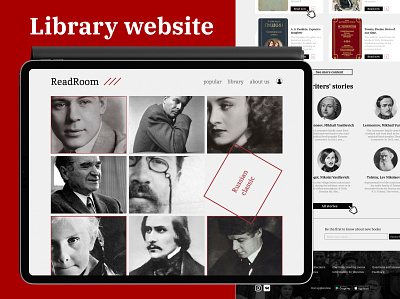 library website design graphic design illustration ui