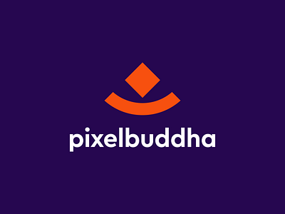 Pixelbuddha logo concept branding human abstract peace studio logo pixel smile yoga buddha