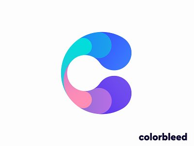 Colorbleed logo concept pt.3 3d art blockchain branding c coin color creative crypto fluid gradient icon lettering logo marketing metaverse monogram nft studio vr