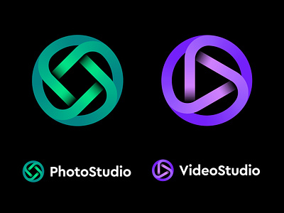 Logo concept for editing app suite a b c d e f g h i j k l m n branding logo o p q r s t u v w x y z photo video editing play circle editor