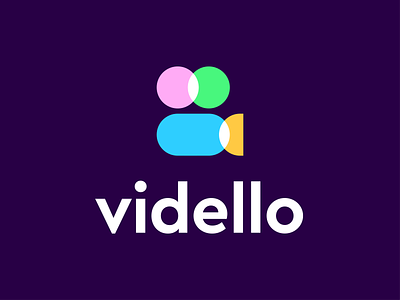 Vidello logo concept animation app blockchain branding camera film coding editing editor futuristic icon logo motion movie player tech technology video
