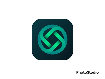 PhotoStudio app icon | Picture editor app branding editing gradient logo photo technology