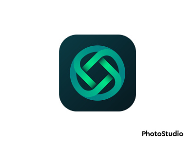 PhotoStudio app icon | Picture editor app branding editing gradient logo photo technology