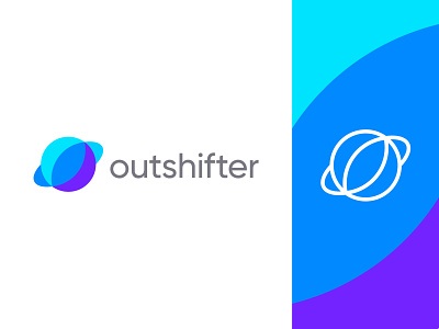 Outshifter logo design api app blockchain branding coding cosmos crypto design developer dynamic icon logo marketing monogram outerspace planet saturn space technology