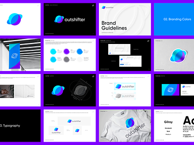 Outshifter Brand Guidelines api blockchain brand brandbook branding coding cosmos crypto identity logo marketing monogram outspace planet technology