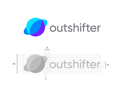 Outshifter logo grids api branding data logo planet space technology