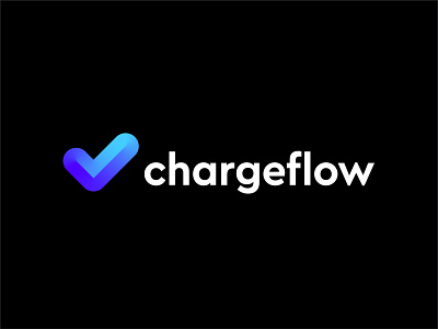 Chargeflow logo concept pt.3 branding check mark finance logo