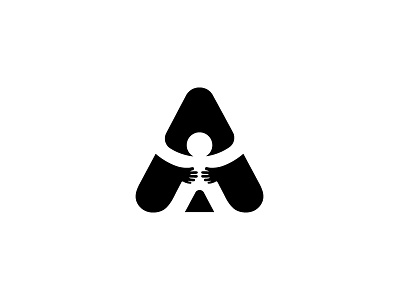 A+HUG a clever hug letter logo minimalistic negative space