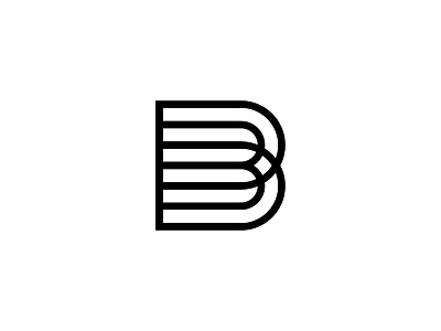 B b b logo icon lines logo minimalistic multi fields technology