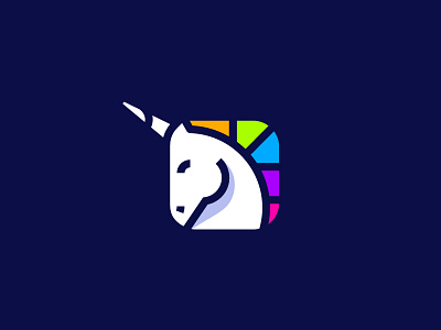 Unicorn logo (sold exclusively) colorful cubicorn icon logo spectral square unicorn