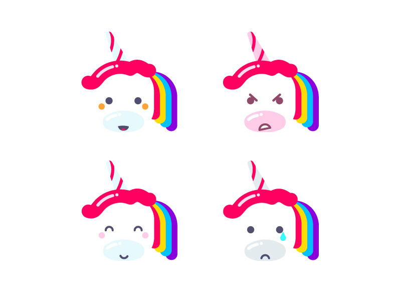 Unicorn emoji by Vadim Carazan on Dribbble