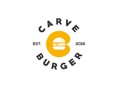 Carve Burger burger c carve emblem fast food food icon logo negative space
