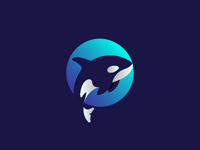 Orca logo branding consult consulting circle icon logo digital marketing fish water gradient negative space orca ocean see