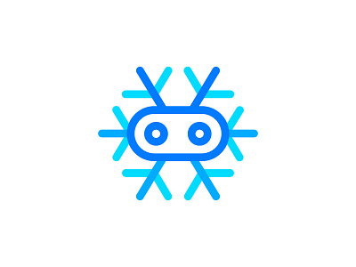 Snowbot Logo ❄️️ + 🤖 (2nd option) digital icon logo marketing negative space robot robot face snow snowbot web web development