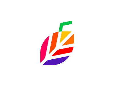 🍹+ 🍃 Naturo Juice Logo (WIP) bar brand branding colourful fresh icon juice leaf logo mark natural