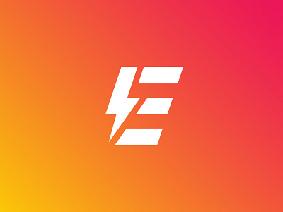 "E" for Energy (2nd option) bolt light e brand branding identity energy gym fitness sport motion icon logo mark letter lettering monogram levin lightning thunderbolt streak