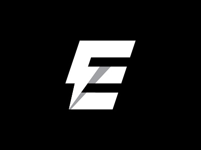 E for Energy bolt light e brand branding identity energy gym fitness sport motion icon logo mark letter lettering monogram levin lightning thunderbolt streak