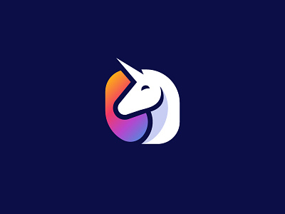 Unicorn logo brand branding identity colorful colors gradient horse animal illustration logo mark icon mythology magical corn unicorn magic legendary
