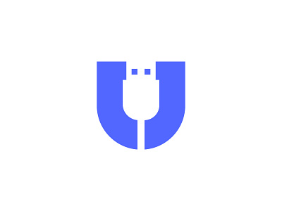 U for USB | U+USB logo brand branding identity connection data information hdmi tech icon mark symbol negative space tech technology tv mobile u letter lettering usb cable cables