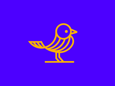 Gold Bird logo (for sale) bird gold blue branding identity care caring birds elegance pet icon logo brand lines art minimalistic sparrow tail static mark