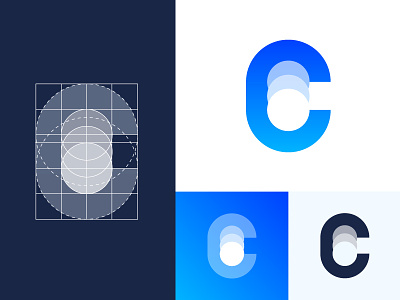 C monogram for a crypto exchange company branding identity coins c monogram logo coin money crypto cryptocurrency exchange trade digital platform yard icon mark brand layers circles multiple power transparent growth technology bitcoin bank trading finance finacial