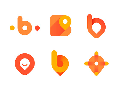 Logo concepts for all-in-one ride hailing app ( for sale ) app icon mark b monogram letter brand energy dynamic drive cab auto location shadow fast map local lettering moving icon ride pin social minimalistic smile human fast speed connection chat track