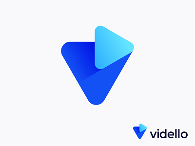 V + Play logo concept for video marketing app