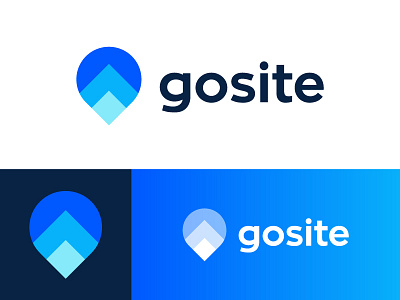 Logo redesign for local business software | Gosite brand branding arrows customer booking payments digital marketing management evolution icon mark growth go up leader manager location pin arrow grow technology crm app