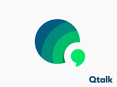 Qtalk logo concept | Calling app ( for sale ) call sound voice comma mark icon communication chat text connection social interaction dialer dial phone q chat talk share sharing wi fi speak microphone monogram unused brand branding identity wave phone bubble wave waves