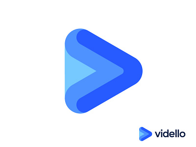 Play logo concept for video marketing app arrows video music icon mark play arrow marketing