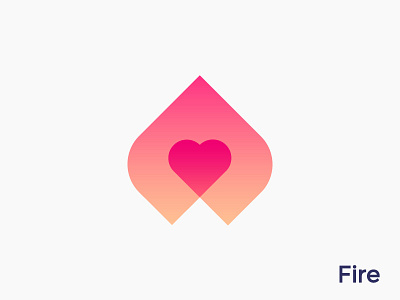 Heart + fire logo concept for dating app ( for sale )