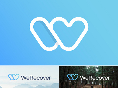WeRecover logo | Addiction recovery platform addicted health caring connection social help health people life lifestyle healthcare caring nature heart w monogram lifestyle freedom change love togetherness transparency match matching life medical drugs antidrugs medicine drug help nature center treatament recover we care we people social