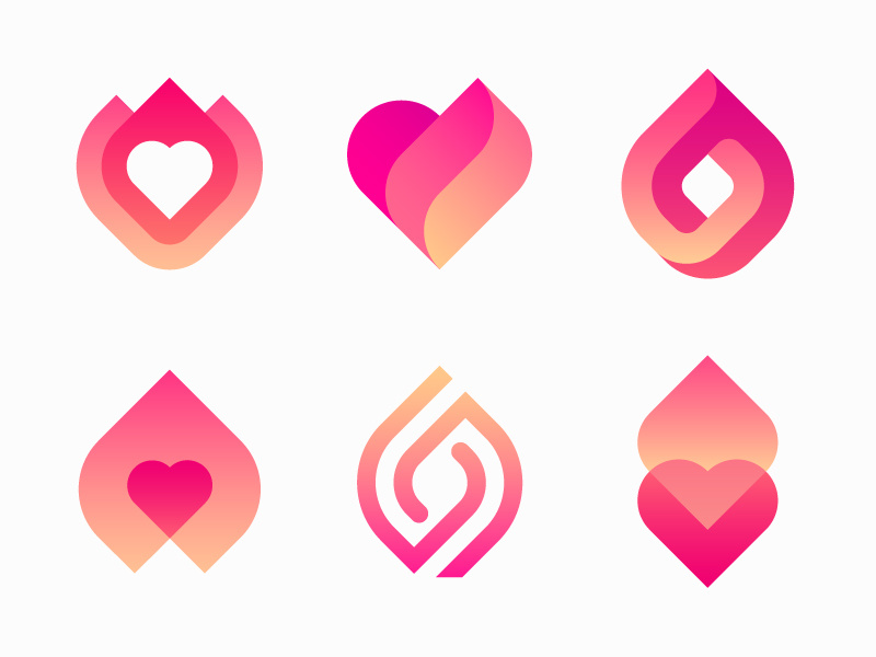 Logo options for dating app by Vadim Carazan on Dribbble