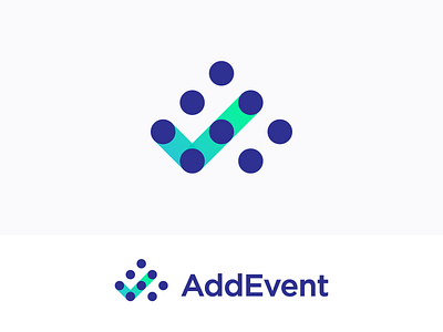 A + Check mark + Calendar logo concept (for sale) arrow growth together team done data dots approved logos icon mark marks to do list add