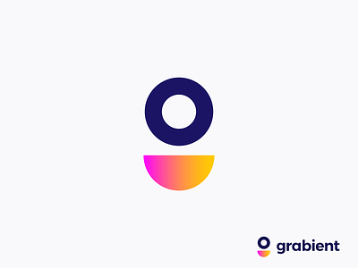 Grabient by unfold logo concept ( for sale ) abstract support ring trend g letter monogram icon gradients minimalistic modern smile circle gradient happy