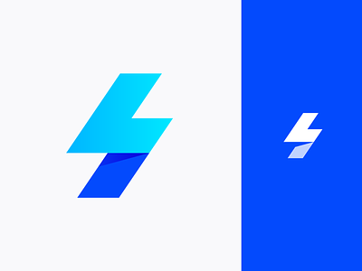 L + lightning bolt + S logo concept icon shadow gradient modern letter lettering icon mark light fast smart speed marketing connection social ls