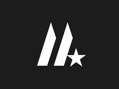 M + star logo concept letter lettering monogram star magic together power united america