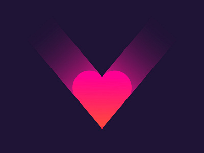 V for Valentine | Share and expand love day mark logo icon expansion space light lovers heart together connection date