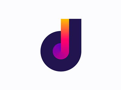 d for disco logo concept ( for sale) dance dj music geometric dd monogram mark icon letter lettering design designer logo gradient colorful color mark icon brand branding marketing growth leader top new modern creative gradient note classical logos video trance musical house night vinyl cover record music