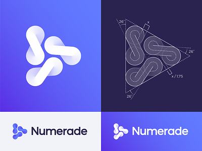 GridFriday 8 | Numerade Logo Grid 3 limitless school university branding icon mobile app brand infinite math number unlimited logo logos icon mark mobile play video tutorial education school student learn learning triangle shape gradient grid