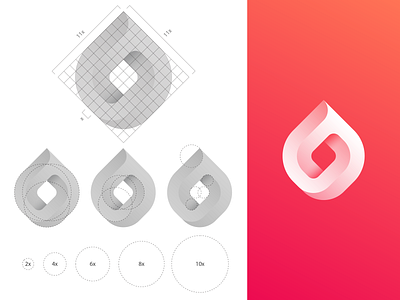 GridFriday 9 | Infinite fire logo grid brand identity togetherness branding caring care flame date dating app drop 3d endless heart passion logos impossible object love dating logo grid gridfriday mark fire icon infinite modern meet connection social socialize gradient