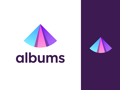 Albums logo concept 02 ( for sale ) a logo mark app album letter monogram branding icon social network photos modern brand smile arrow pyramid growth positive friendly