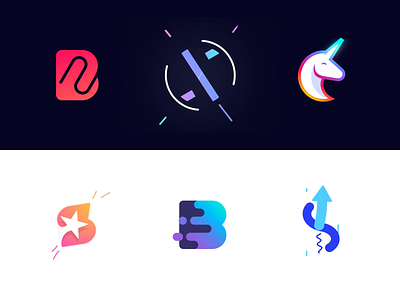 Logo animations collection animal o open creature animation b brand branding photo b customer client human globe earth atoms transfer logo n network technology news r arrow up growth s star negative space unicorn magic colourful horse